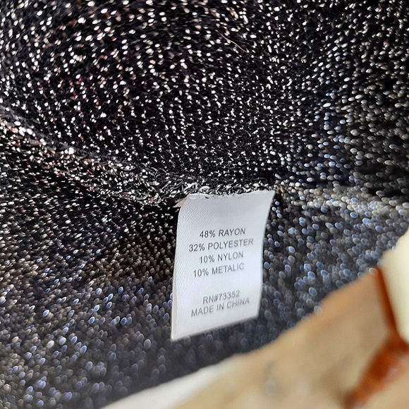 Black Metallic Silver Shimmer Long Cardigan Star Dust Ombre Sparkle - Picture 12 of 13